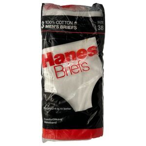 Hanes Men's Briefs Vintage 1987 Preshrunk Cotton Size 38 NEW in Package Other